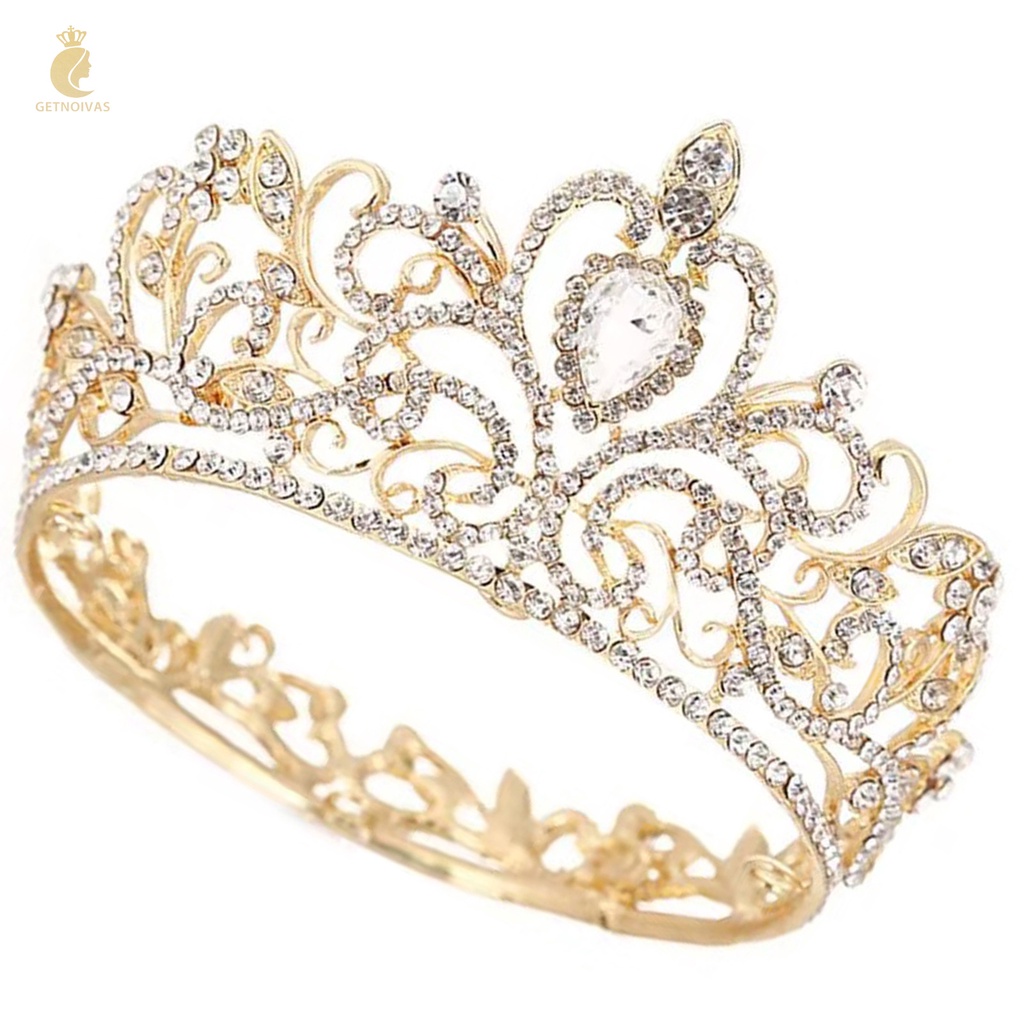 GETNOIVAS Cài Tóc Hình Vương Miện Và Vương Miện Đính Đá Sang Trọng