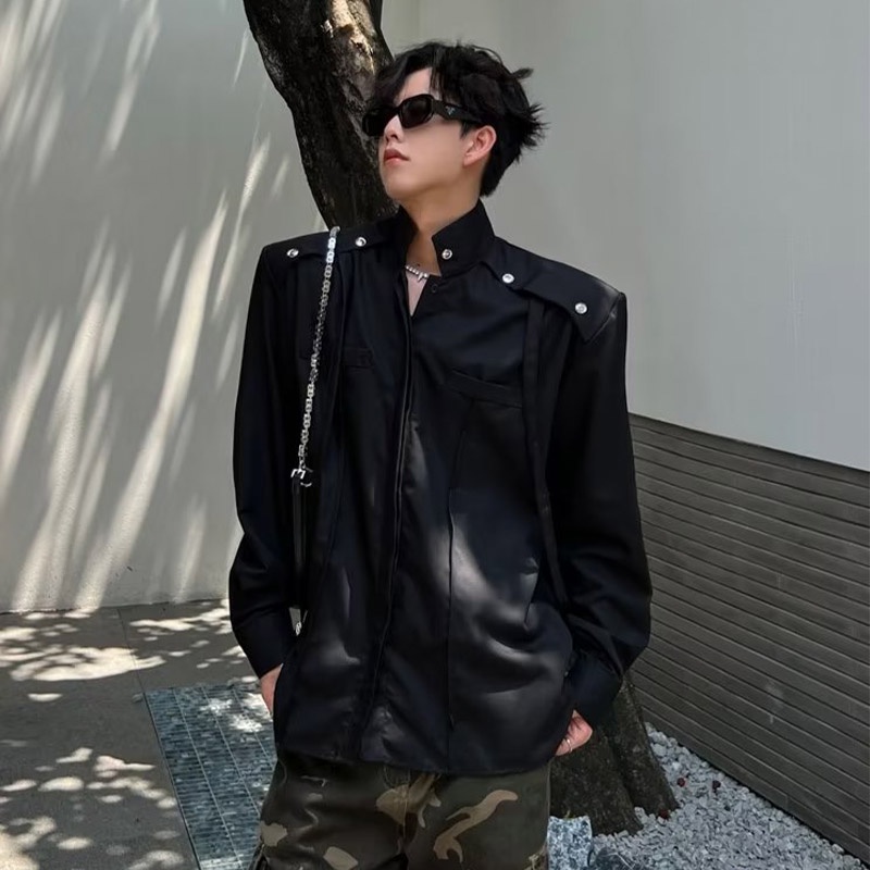 Áo Sơ Mi Nam Dài Tay Cổ Bẻ Form Rộng Thời Trang Hàn