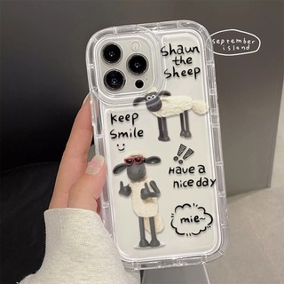 Dễ Thương Ốp Điện Thoại silicone tpu Mềm Trong Suốt Chống Sốc In Hình Cừu Cho iphone 14 13 12 11 pro xs max xr x 8 7 6 6s plus