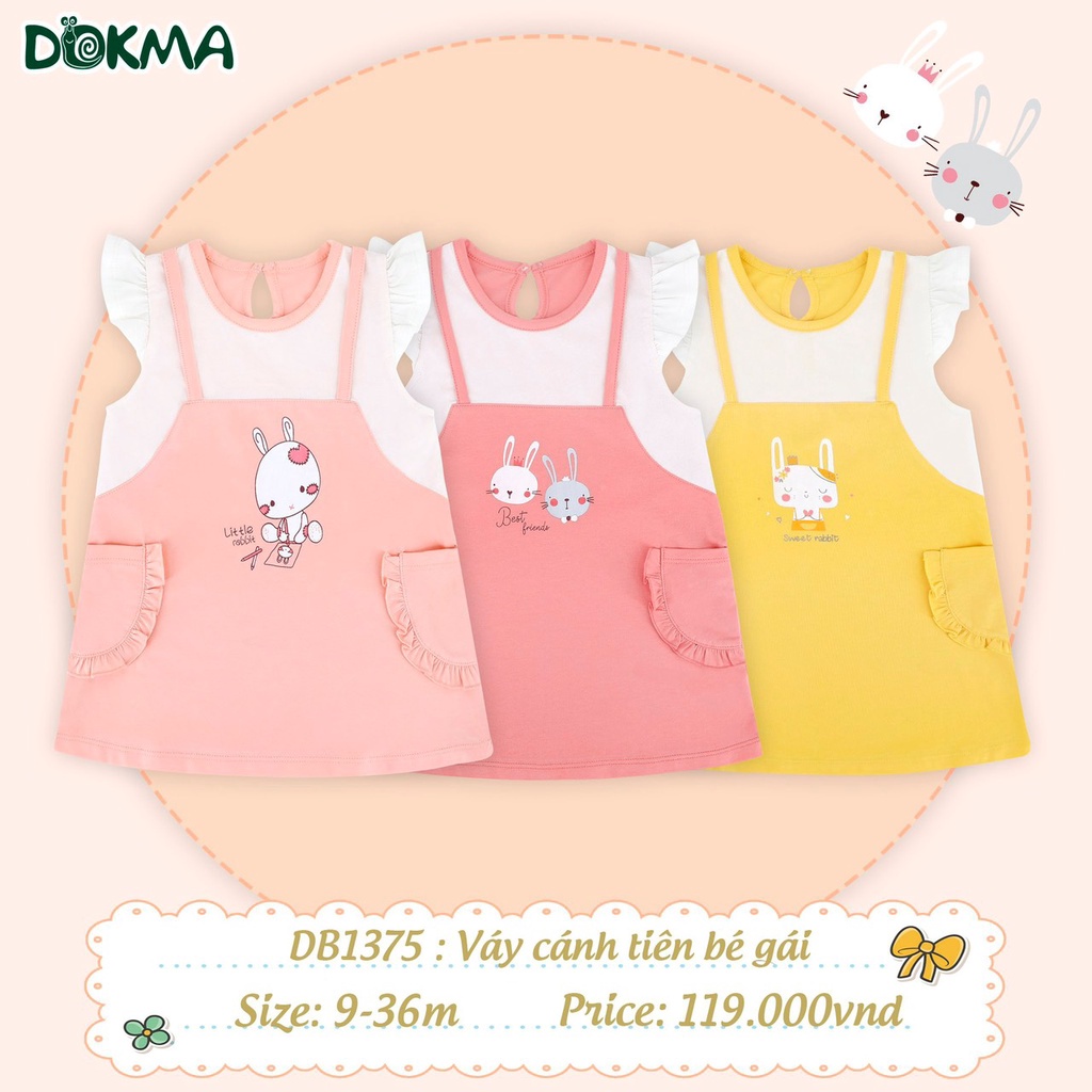 Váy đầm tay cánh tiên Dokma cho bé gái 6-36 tháng DB1375 - 𝐒ó𝐜 𝐁𝐚𝐛𝐲 𝐌𝐎𝐌 𝐀𝐍𝐃 𝐁𝐀𝐁𝐘