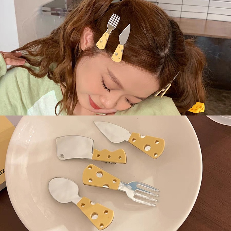 Kẹp Tóc Hình Miếng Phô Mai Thời Trang Cho Nữ