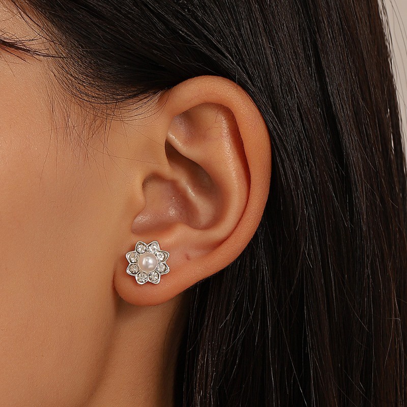 Bông Tai Ngọc Trai Siêu Lấp Lánh Phiên Bản Hàn Quốc Mới Cho Nữ