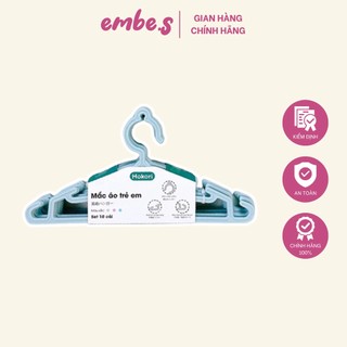 Set 10 móc treo áo quần trẻ em Hokori cho bé embe.s