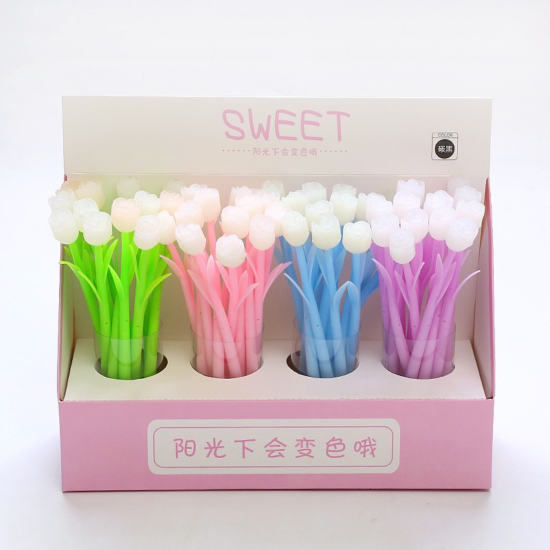 Bút Mực Gel Hình Bông Hoa Thay Đổi Màu Sắc Sáng Tạo