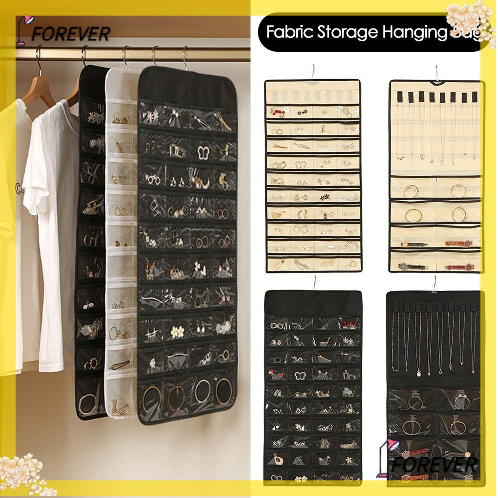 Túi Đựng Trang Sức / Đồng Hồ Treo Tường / Cửa Tủ Hai Mặt Bằng Vải Kích Thước Lớn