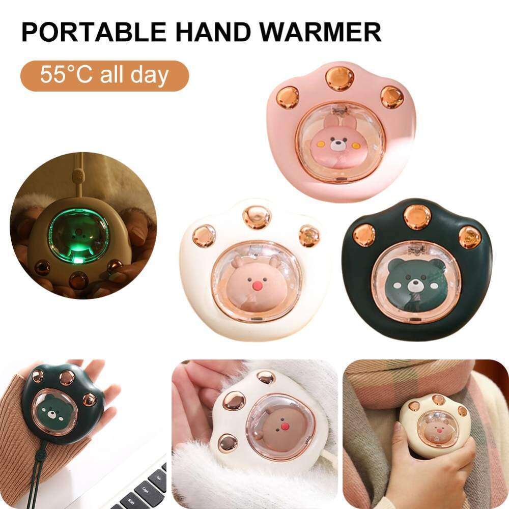 Máy Sưởi Ấm Tay Mùa Đông Mini 2400mah Thiết Kế Hình Bàn Chân Mèo Dễ Thương Sạc USB Tiện Dụng