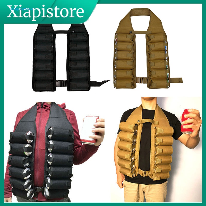 Áo Vest Vải Oxford Thoáng Khí Nhiều Túi Đựng Bia Tiện Dụng