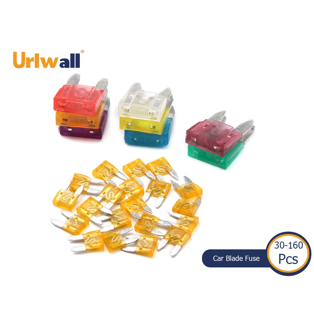 Urlwall Set 160 / 120 / 60 / 50 / 35 / 30 Cầu Chì Cỡ Vừa 5 / 7.5 / 10 / 15 / 20 / 25 / 30A Chuyên Dụng Cho Xe Hơi