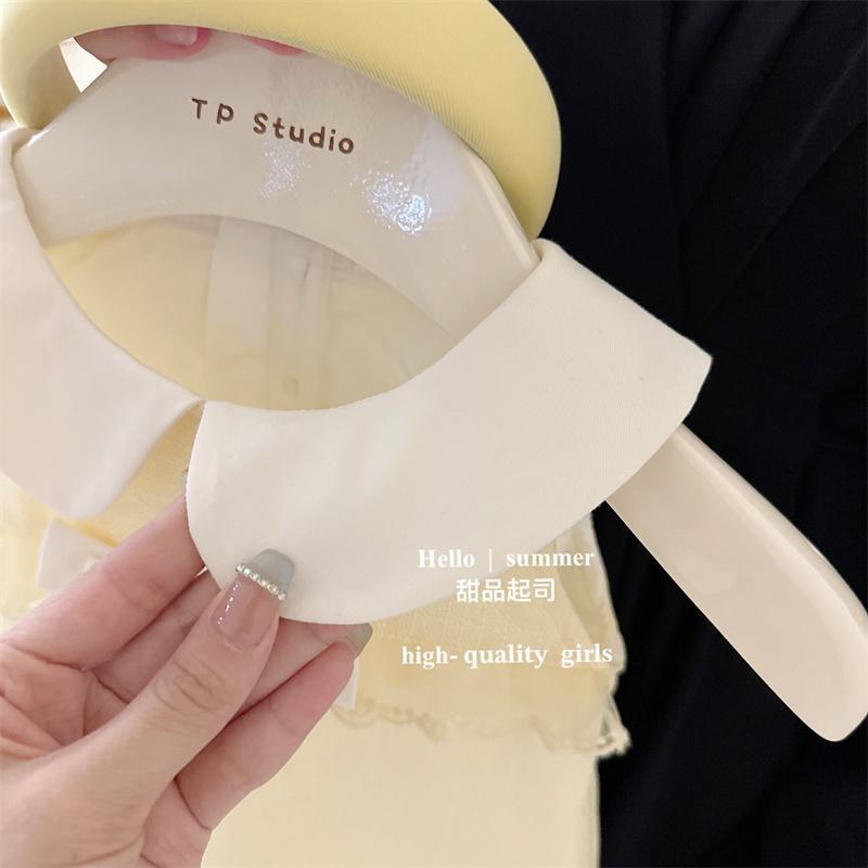 Váy cho bé gái mùa hè mới kiểu pháp búp bê cổ áo cho bé không tay váy vest