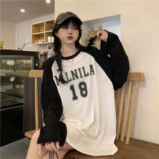 Áo Thun Nữ Tay Dài In Chữ Hàn Quốc INS Đơn Giản Form Rộng Mùa Thu New 2026