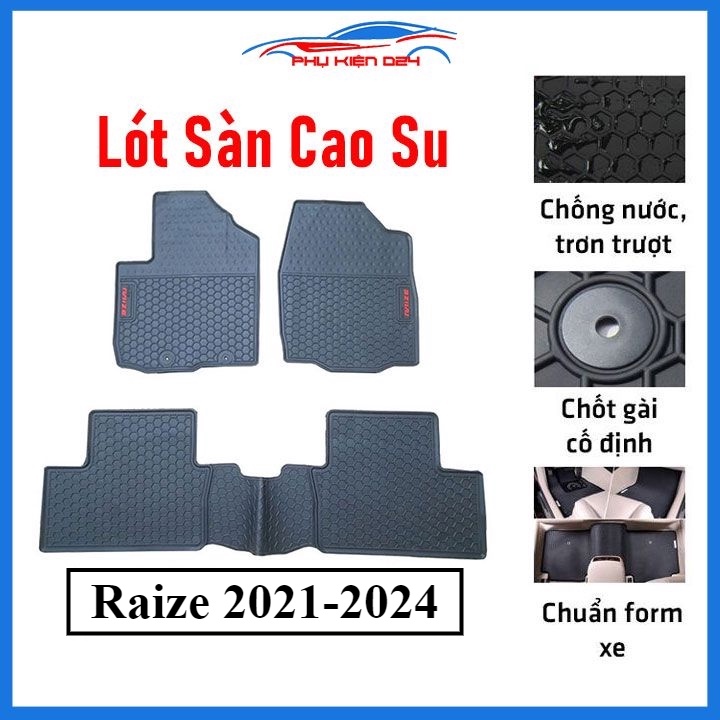 Thảm lót sàn cao su cho xe Toyota RAIZE 2012-2022-2023-2024 chuẩn theo xe chịu lực tốt