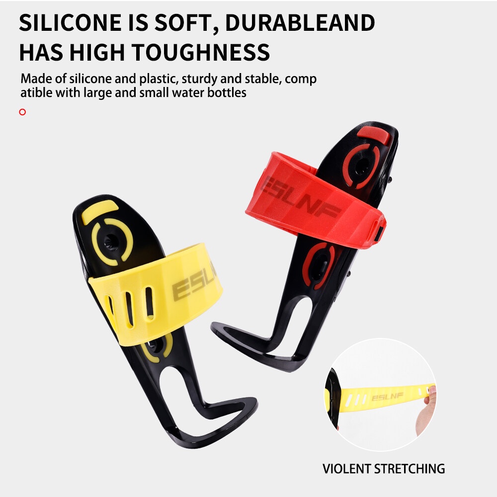 ESLNF Giá Đỡ Bình Nước Bằng Silicon Siêu Nhẹ Có Dây Đeo Cao Su Cho Xe Đạp Leo Núi