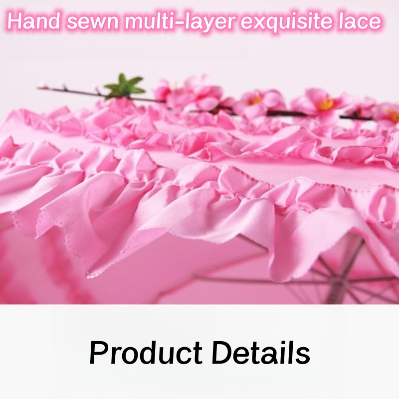 Dù Che Mưa Nắng Viền Ren Phong Cách Công Chúa Châu Âu Cho Cô Dâu