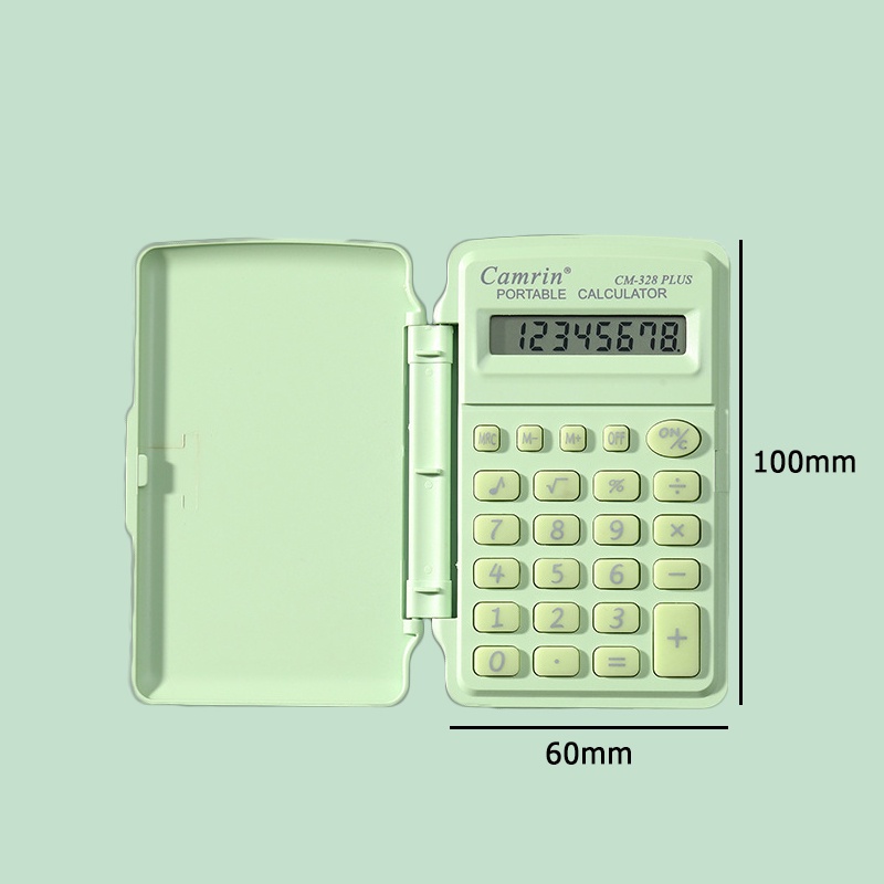 Máy Tính Gập 8 Chữ Số Mini Siêu Mỏng Màu Kẹo Cho Học Sinh