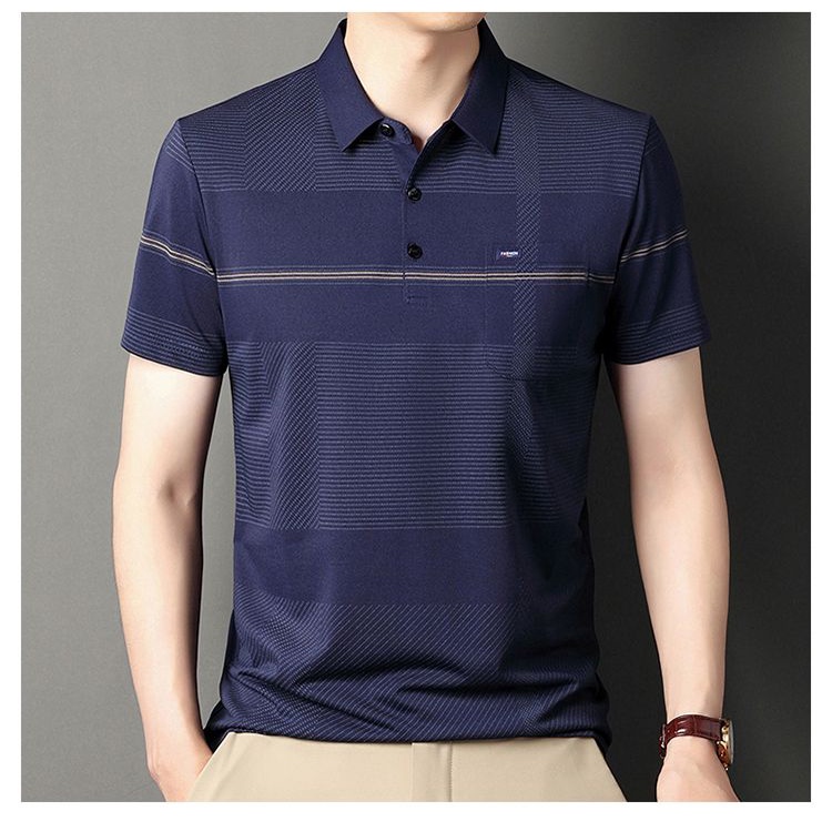 Áo Thun Polo Plus Size Tay Ngắn Có Túi Phong Cách Hong Kong Dễ Phối Đồ Cho Nam