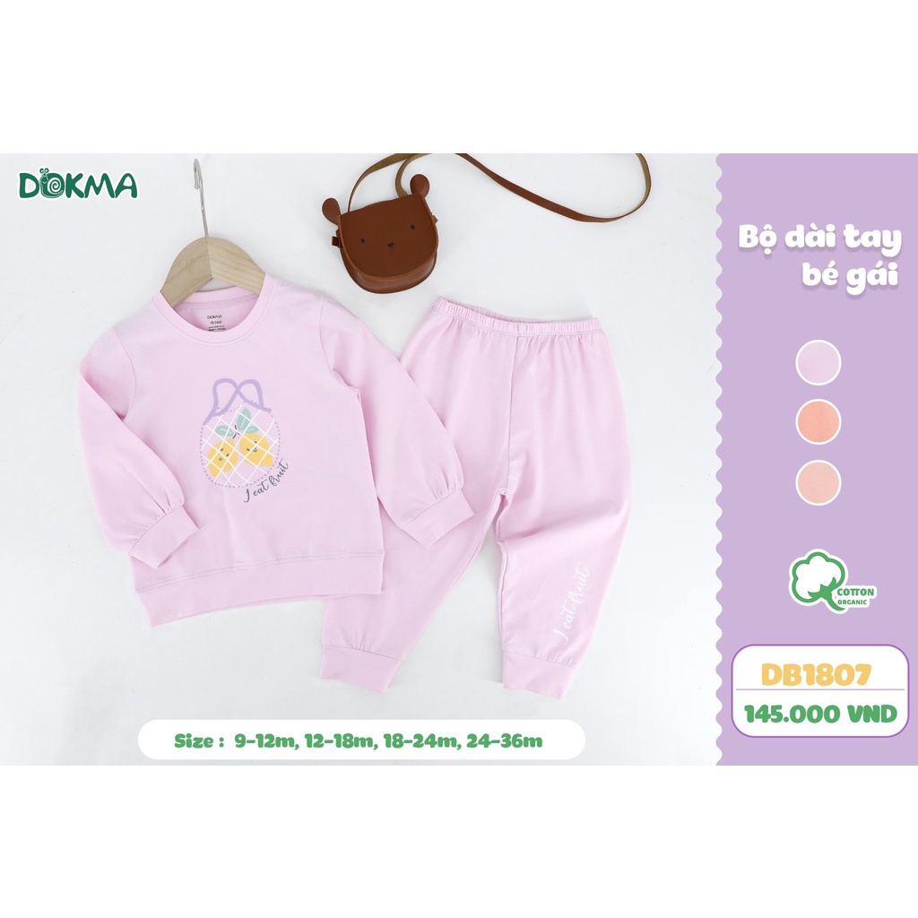 Bộ Dài Tay Cotton DOKMA Hình In Đáng Yêu Cho Bé Mã DB1807