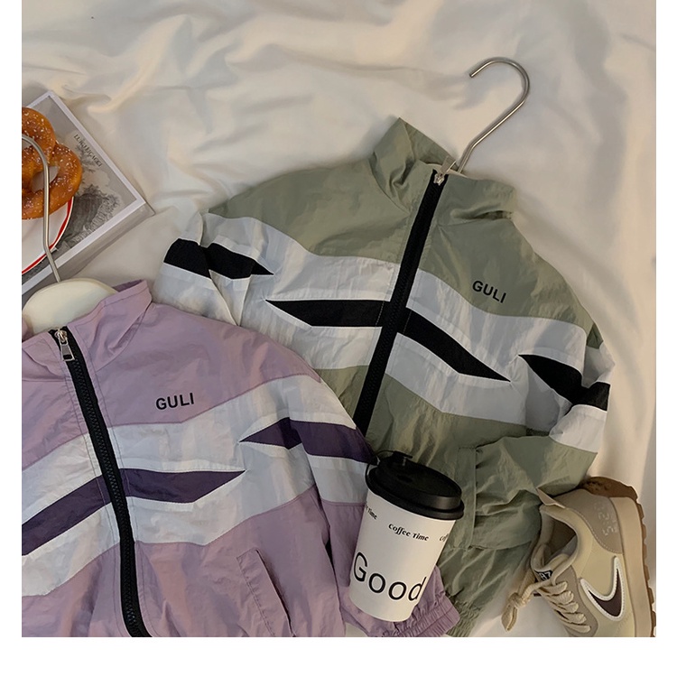 Áo Khoác Màu Sắc Tương Phản Thời Trang Mùa Thu Cho Bé Gái