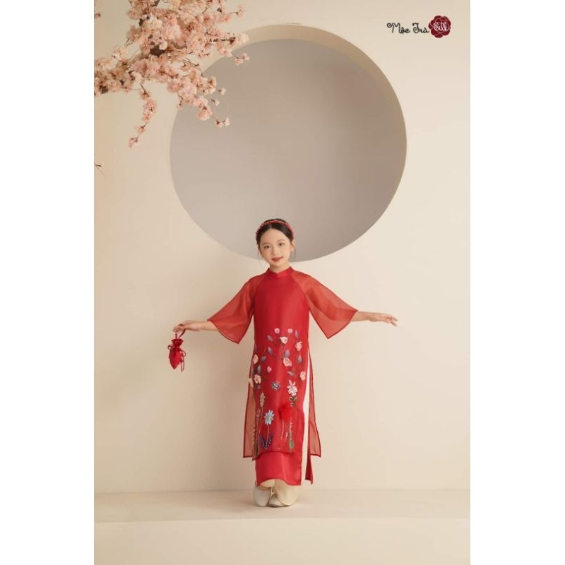 🥰 sét áo dài câch tân tết bé gái cao cấp hàng thiết kế đẹp nhẹ nhàng cam kết ảnh thật đín hoa nổi
