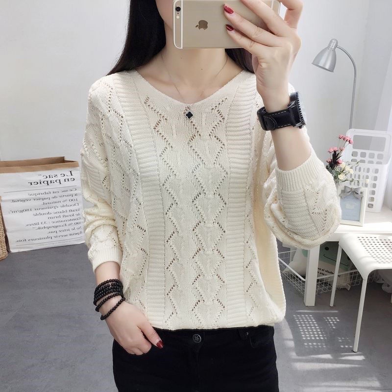 Áo Sweater Tay Dài Cổ Chữ v / Cổ Điển / Phong Cách Mỏng / Áo Đục Lỗ / Áo Len Nữ / Áo Rộng / Áo