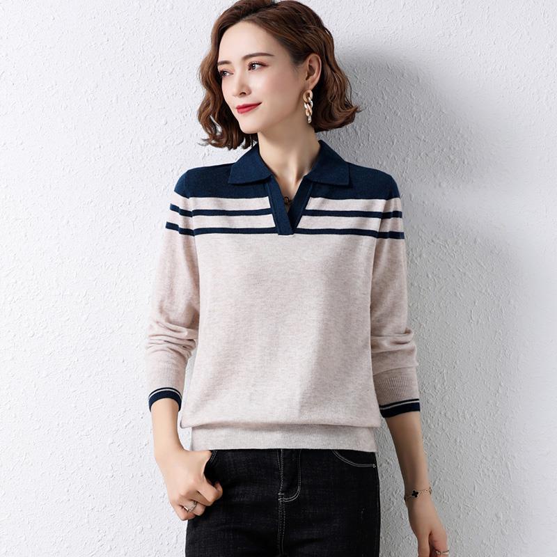 Áo Thun Polo / Áo Len Tay Dài / Phong Cách Mùa Thu / Phong Cách Mới / Áo Len / Áo Len Rộng / Áo Dài Tay