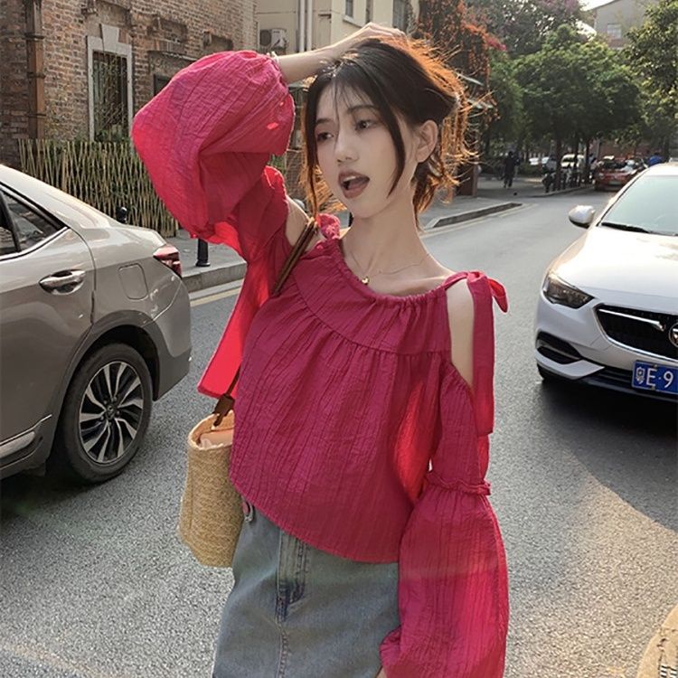 Áo Kiểu Trễ Vai Dáng Rộng Thời Trang Mùa Hè Cho Nữ