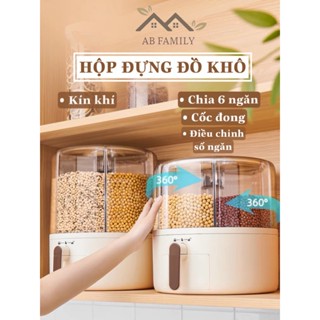 Hộp Đựng Đồ Khô ECOCO Chia Ngăn Kín Khí Chống Ẩm Chống Côn Trùng, Thùng Đựng Gạo Ngũ Cốc Có Chia Ngăn Điều Chỉnh