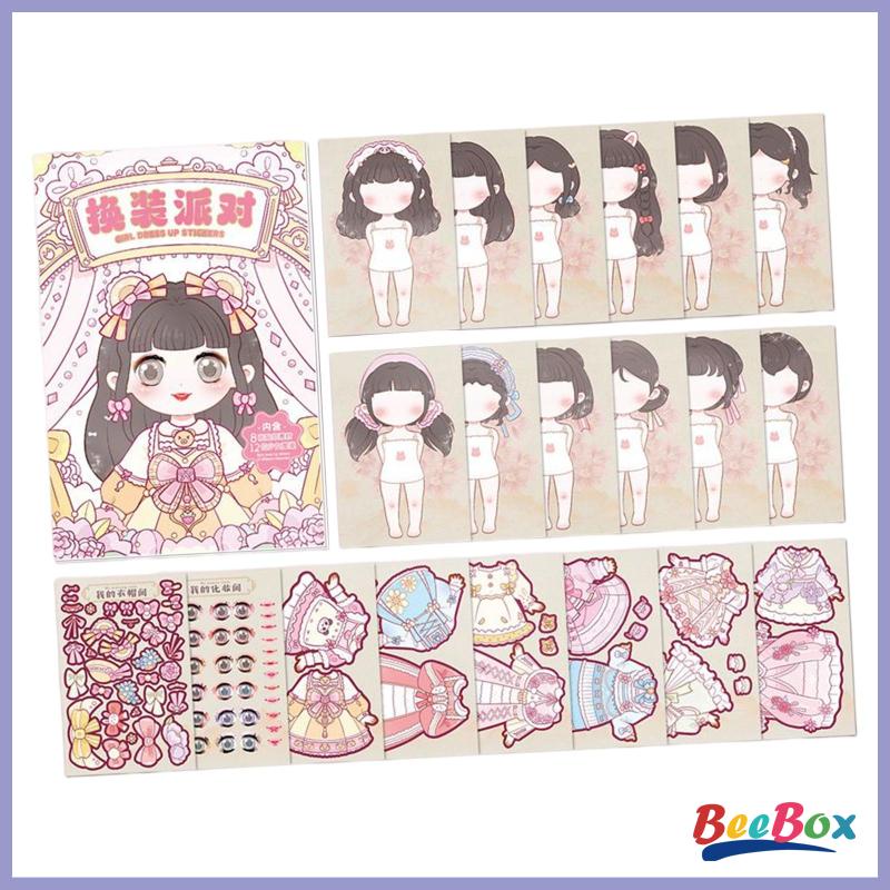 Bộ sticker Búp Bê Mặc Trang Phục diy Sáng Tạo Giáo Dục Cho Bé 3 Tuổi