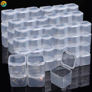 Hộp lưu trữ nhỏ có nắp hộp đựng bao bì nhựa vuông trong suốt hộp đựng hoa tai di động vòng tay tổ chức lưu trữ đồ trang sức