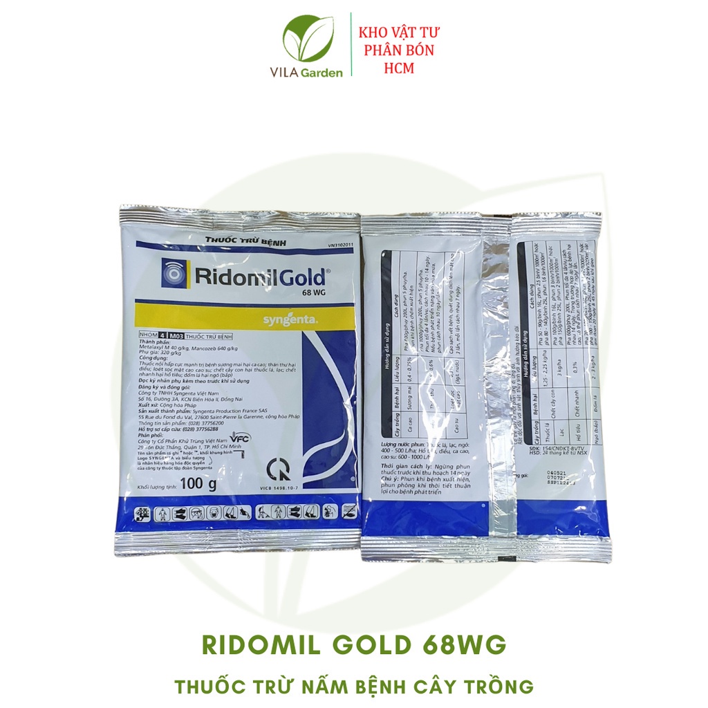Thuốc Trừ Bệnh Cây Trồng Ridomilgold gói 100g