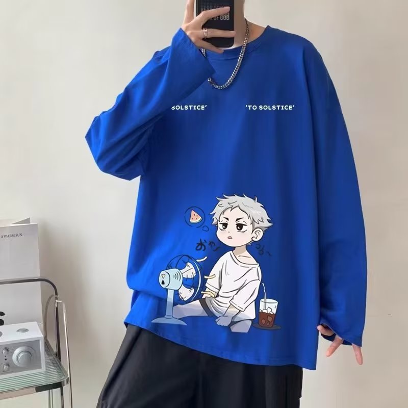 M-8xl thời trang hàn quốc oversize tee men plus size áo thun dài tay causal loose top