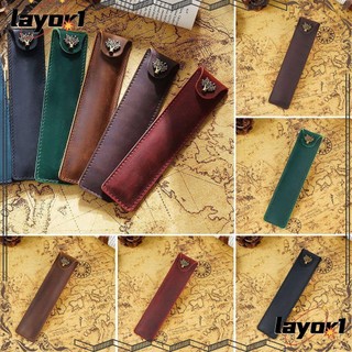 Túi đựng bút bằng vải da bò hai lớp phong cách retro tiện dụng 1 #
