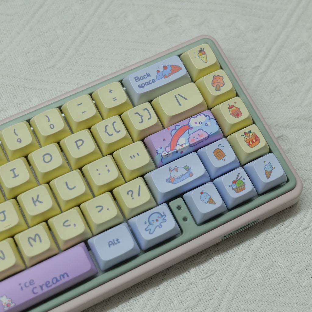 Marshmallow ice cream keycaps xda profile cartoon pbt dye sub bàn phím cơ keycap