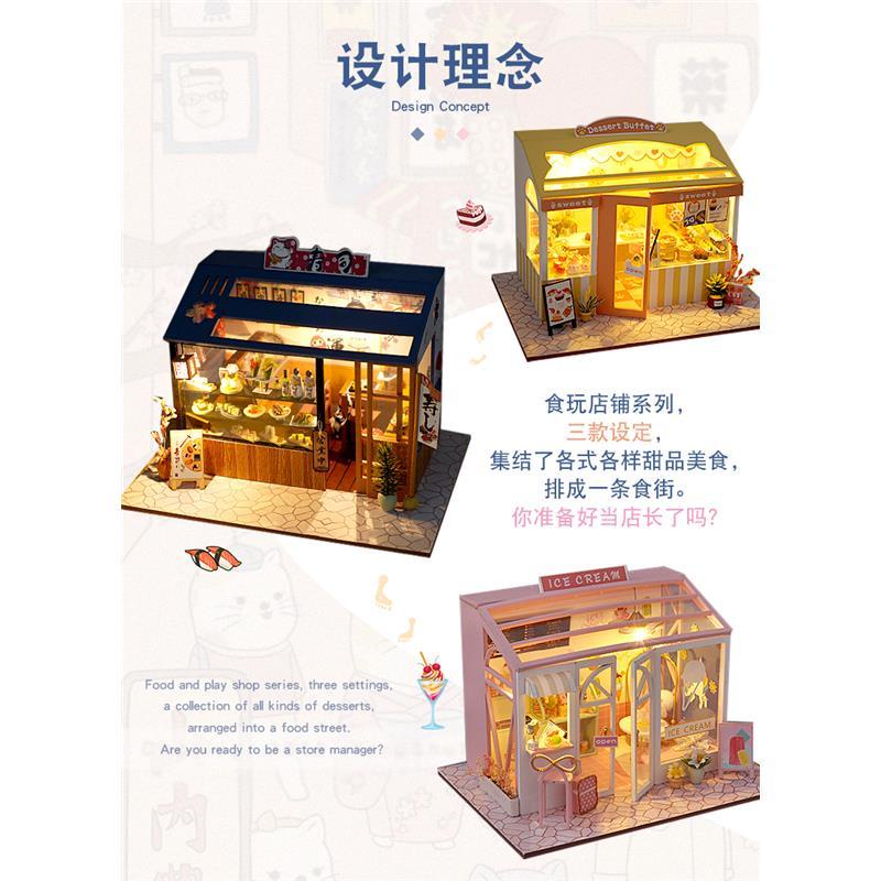 Mô Hình Nhà Hàng Sushi Mini Tự Lắp Ráp O5JZ Kiểu Nhật Bản Dùng Làm Quà Tặng Sinh Nhật