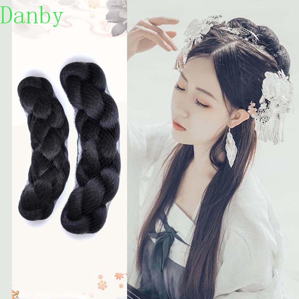 Danby hanfu bện búi tóc tự làm nữ tự nhiên phong cách trung quốc tóc truyền thống mũ đội đầu cổ điển phong cách cổ trang phục cổ đại dụng cụ tạo kiểu tóc fairy wig bag