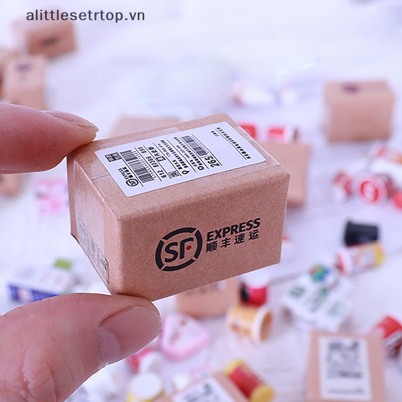 Alittlesetrtop dollhouse miniatures package mini express box food chai modle toys giả vờ chơi trang trí nội thất quà tặng bất ngờ.
