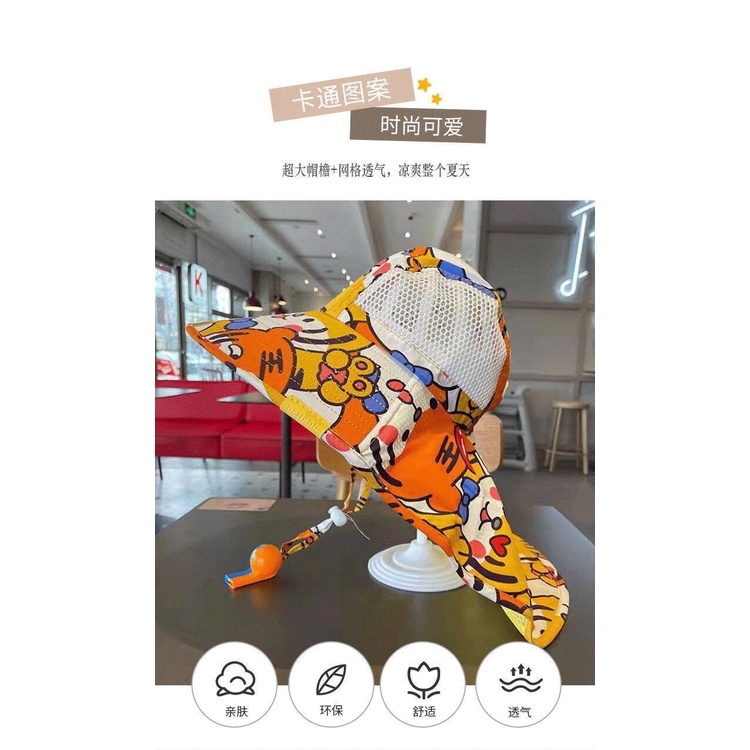 Mũ Tai Bèo Chống Nắng Phối Lưới Thoáng Khí Thời Trang Đi Biển Mùa Hè Cho Bé