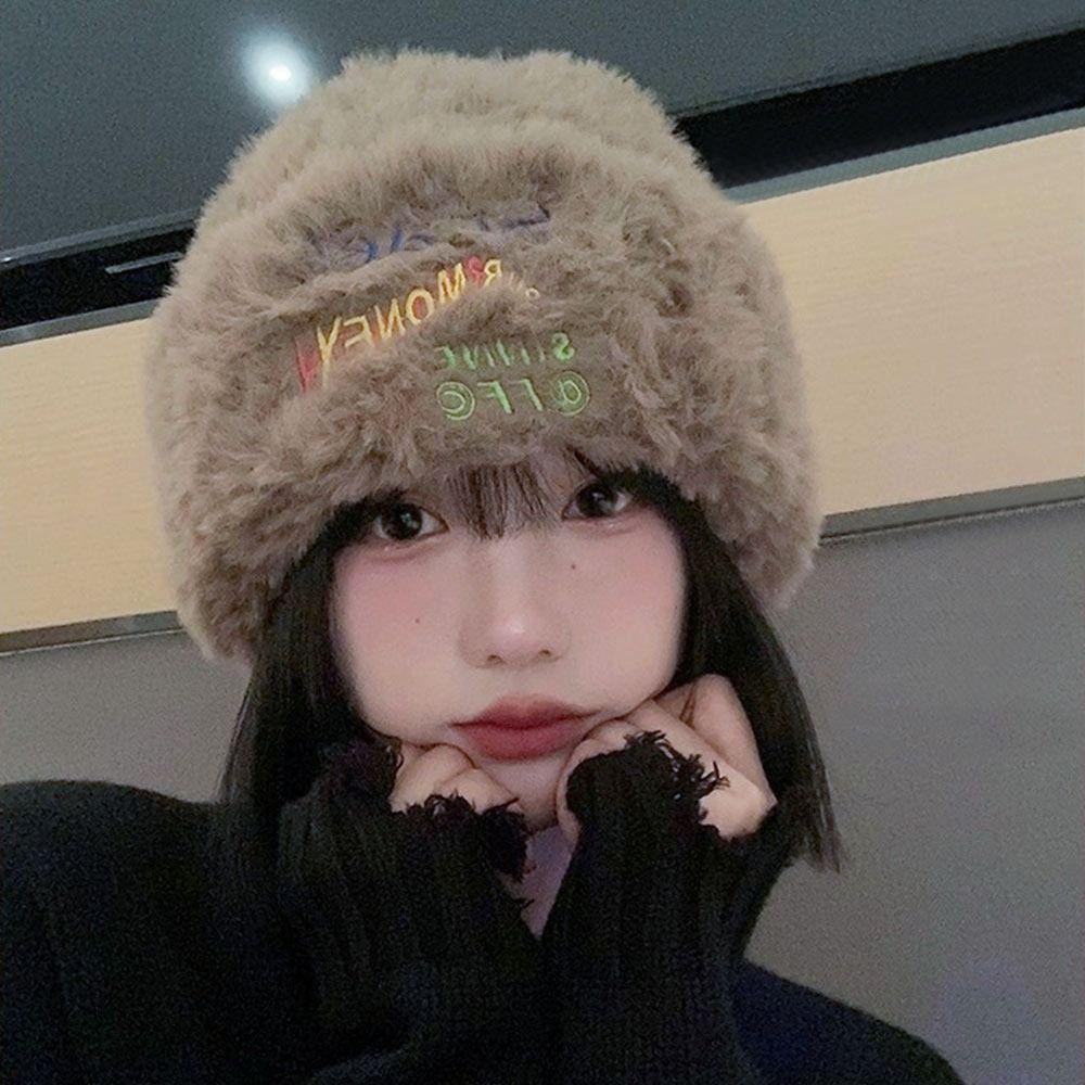 Mũ beanie MUVAKO lông nhung dày dặn ấm áp thời trang mùa đông thường ngày cho nữ