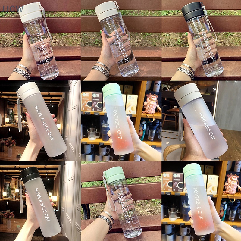 600ml dung tích lớn nước trái cây thể thao nước chanh chai uống infuser clear chai nước nhựa di động qqw