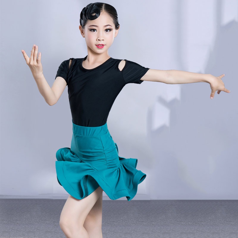Trang phục khiêu vũ latin váy khiêu vũ trang phục trẻ em cô gái thực hành trang phục chia trang phục khiêu vũ ngắn-