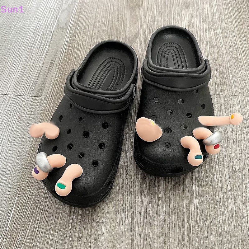 Sun1> giày 3d ch ngón chân vui nhộn cho crocs diy giày phù hợp phụ kiện hướng dẫn sử dụng trang trí giày cho trẻ em bé trai cô gái nam nữ tiệc sinh nhật tốt