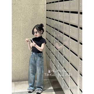 SET BỘ ÁO COTTON TAY DÀI QUẦN BÒ SUÔNG CHO BÉ GÁI 12-35KG(DEN)