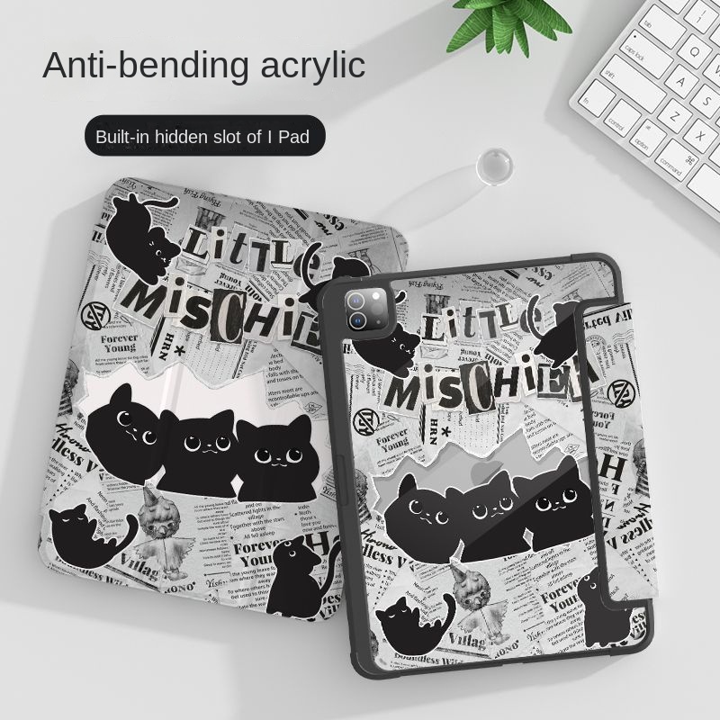 [ipad Air 4] dành cho ipad pro 11 case mini 4 5 báo cat gen5 / 6 trifold ipad air4 / 5 10.9 khe cắm 