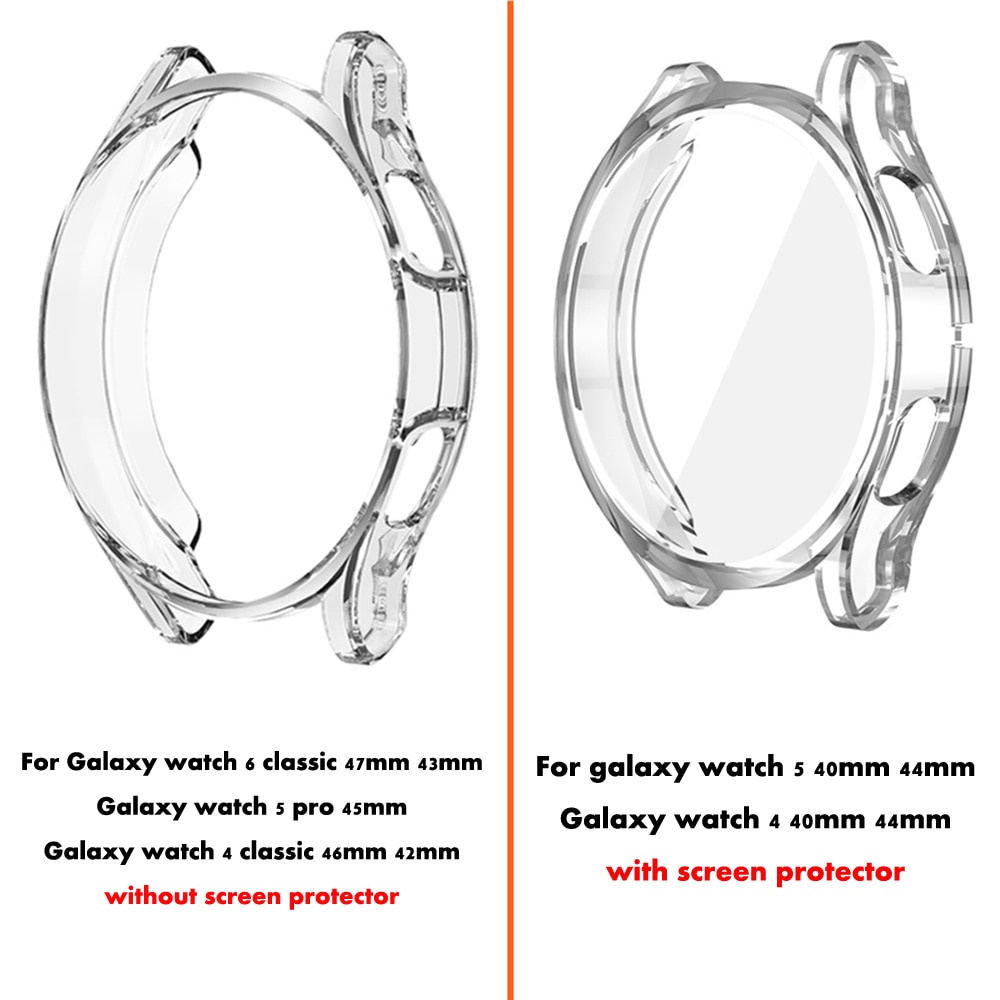 Bảo vệ vỏ tpu cổ điển cho samsung galaxy watch 6 4 4, bumper, 40mm, 44mm, 45mm, 47mm, 43mm, 4 pro, 4