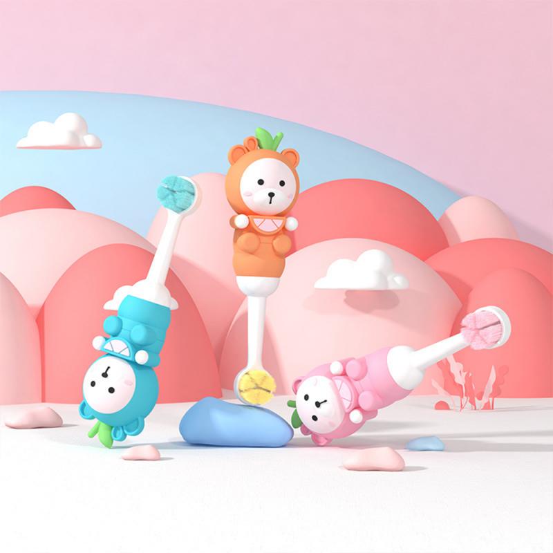 11cm gấu dễ thương bé miệng 0-9 tuổi bé trai và bé gái trẻ em bàn chải đánh răng cao su mềm chăm sóc sức khỏe mẹ và bé chăm sóc sức khỏe bàn chải đánh răng gấu trái cây dễ thương