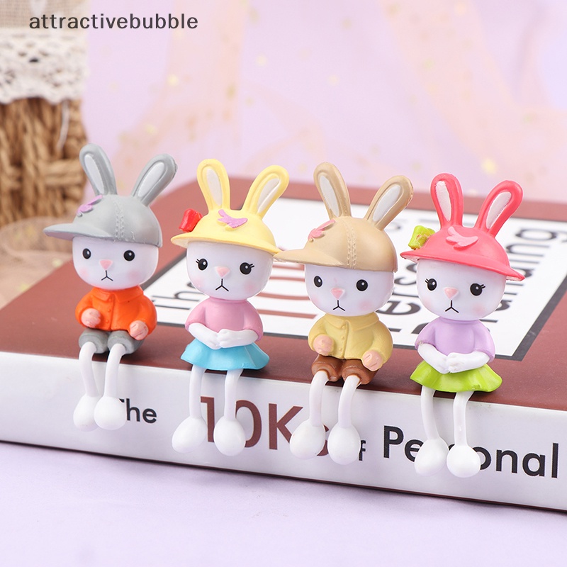 Atvn nhựa dễ thương chân dài thỏ trang trí cảnh quan thu nhỏ tượng nhỏ trang trí nội thất martijn