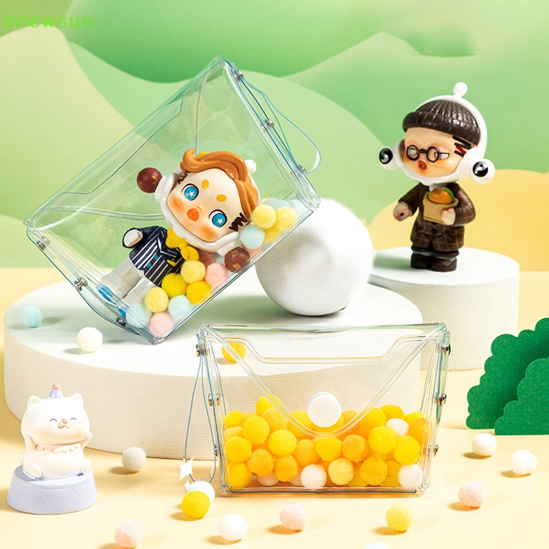 Onewsun phụ nữ ví tiền xu trong suốt khóa đổi tiền túi phụ nữ cô gái túi lưu trữ nhỏ túi đựng tiền xu ví mới