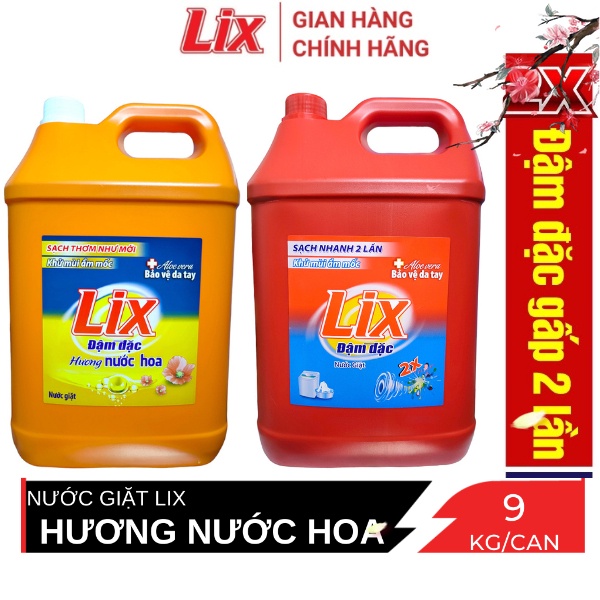 Nước giặt Lix Hương Nước Hoa 9kg hàng chính hãng công ty Lixco