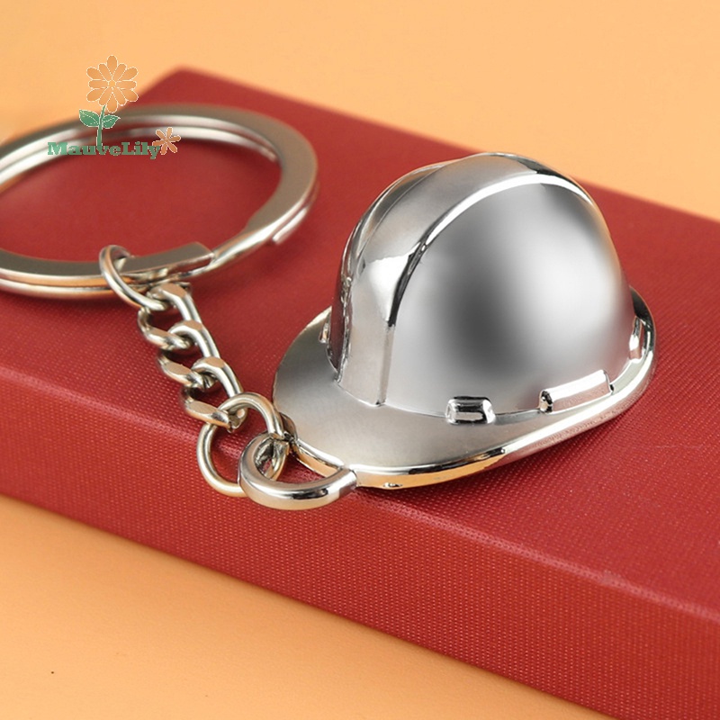 Lily mini mô phỏng kim loại mũ cứng móc khóa chìa khóa ngày lễ đồ trang sức sáng tạo quà tặng uuu