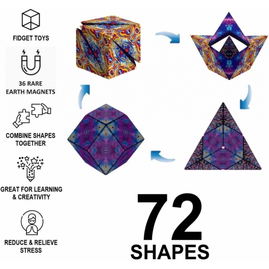 Đồ Chơi Khối Rubik 72 Hình Dạng 3D Giảm Căng Thẳng Nhiều Màu Sắc