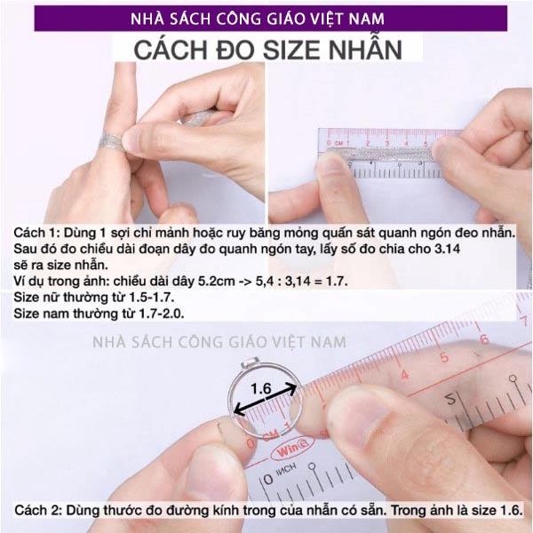 Nhẫn Mân Côi thánh giá inox không gỉ NS110 - Quà tặng Công Giáo, sinh nhật